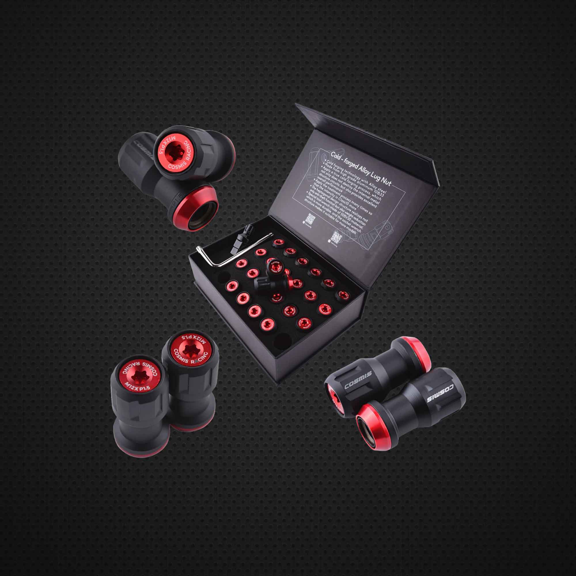 Anti Theft Lugnuts (Red Cover) 24pcs with 2 special tools