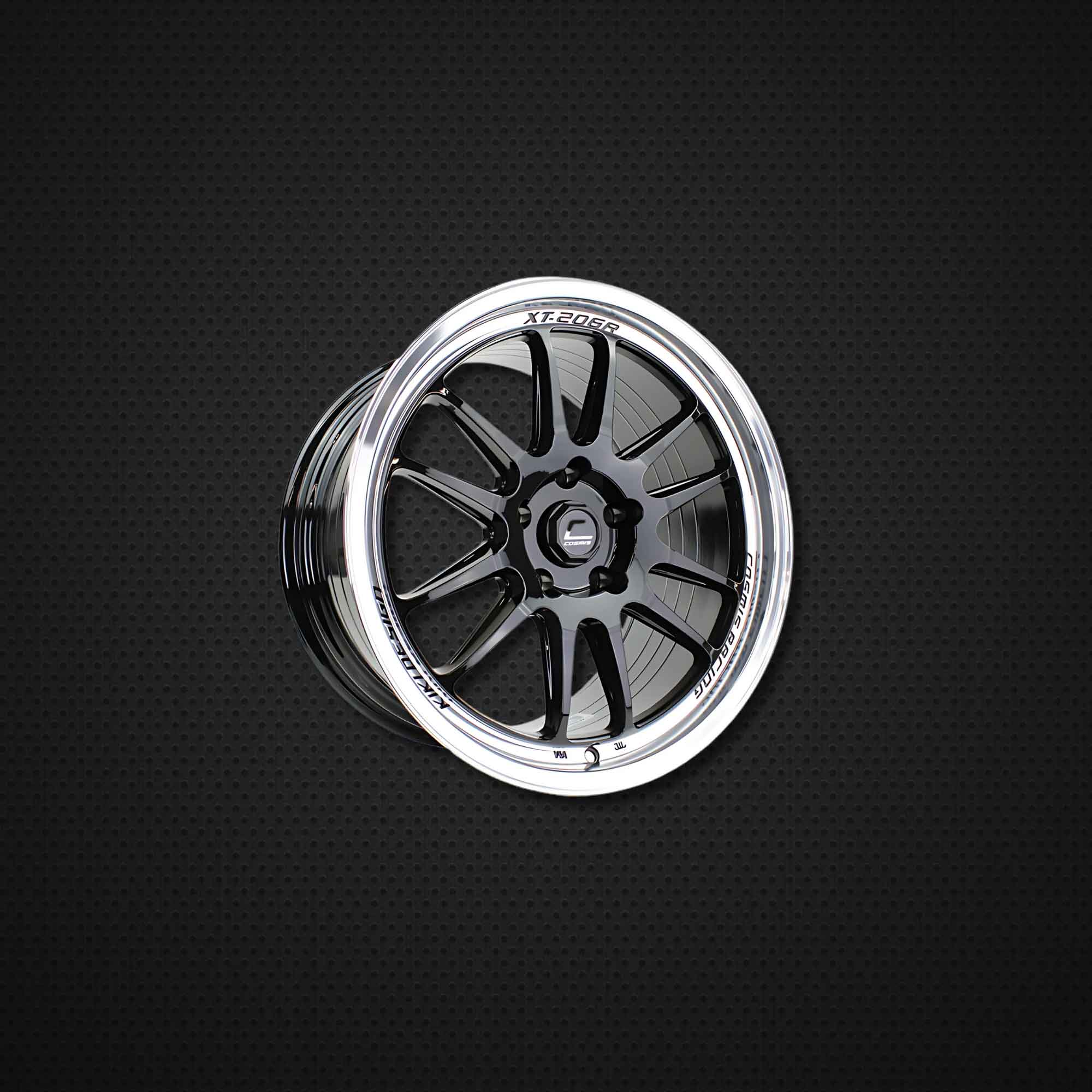 COSMIS XT-206R FF 18*9.5 et38 5*100 (black w/diamond lip) 1pc