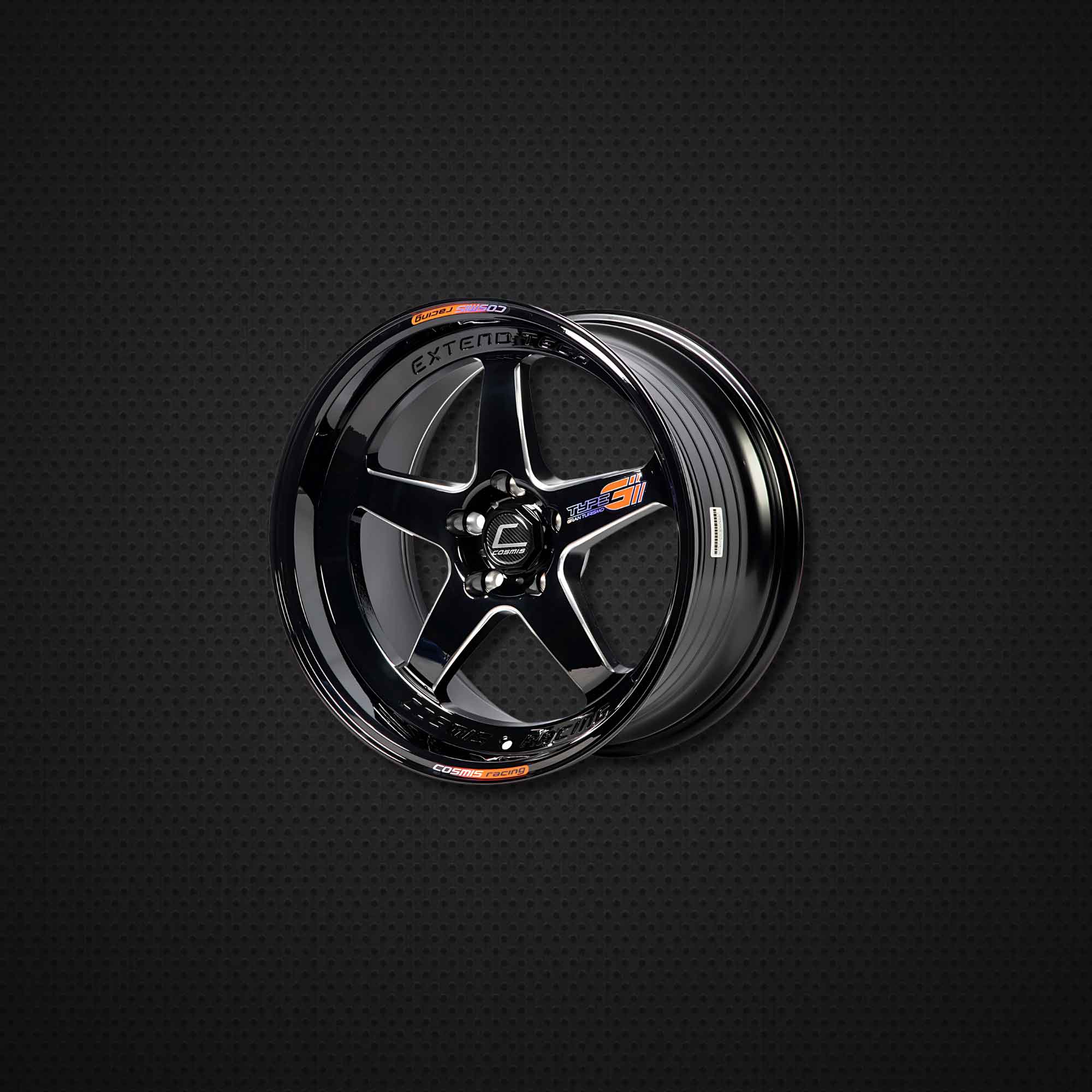 COSMIS TYPE-G 18*9.5 et12 112/113/114.3*5H (BLK-W-XZ) 1pc