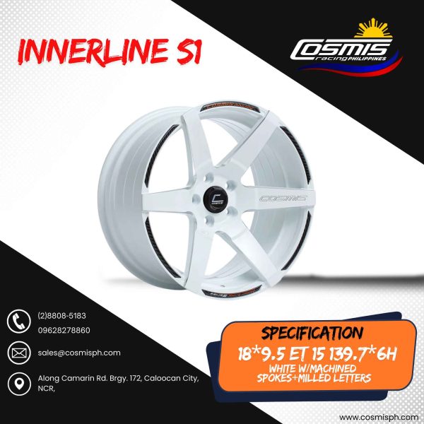 Cosmis Inner Line S1 COSMIS-INNERLINE S1 18*9.5 et15 6*139.7 (White) 1pc – Cosmis Philippines
